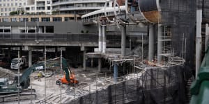 The Harbourside station for the defunct Sydney Monorail is being pulled down.