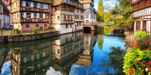 Traditional colourful houses in Strasbourg,France.