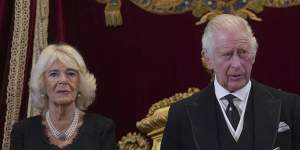 King Charles III and Camilla,the Queen Consort during the Accession Council at St James’s Palace.