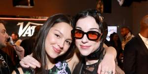 St. Vincent with Olivia Rodrigo at Variety’s Hitmakers last December. The musician presented Rodrigo with Variety’s storyteller of the year award.