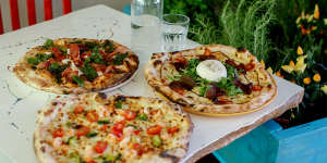 Wood fired pizzas at Fratelli Pulcinella in Parramatta.