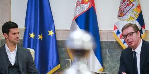 Novak Djokovic meets Serbia’s President Aleksandar Vucic in Belgrade on Thursday.