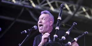 Rock icon Jimmy Barnes,on the bagpipes,brought the crowd to their feet.