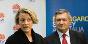 Former premier Kristina Keneally and then planning minister Kelly in 2010.