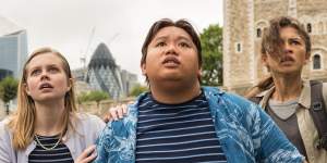 Rice as Betty Brant in 2019’s Spider-Man:Far from Home,with fellow actors Jacob Batalon and Zendaya.