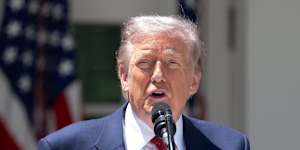 US President Donald Trump during a Mother’s Day luncheon at the White House on Friday.