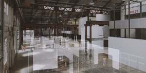 A digital render of Youssofzay + Hart’s architectural design of Carriageworks for No Show.