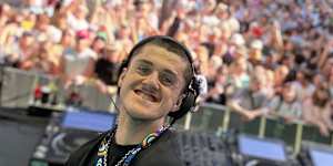 Cooper Smith in action at the 2024 Australian Open tennis tournament music stage.