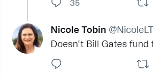 LNP Senate candidate Nicole Tobin appears to support a theory that Bill Gates was behind the outbreak of COVID-19.