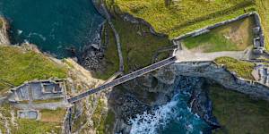 The stuff of legend … a bird’s-eye view of the new footbridge.