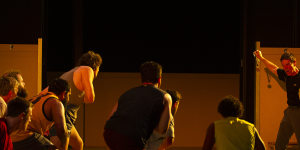 Syd Brisbane and the cast of 37:choreography channels the cellular intelligence and athleticism of sport.