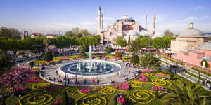 Aerial view of Hagia Sophia in Istanbul.