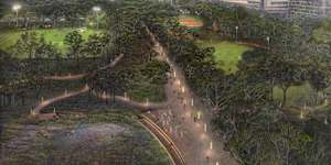 The plans include a sports field and exercise tracks with lighting on the main routes to boost safety.