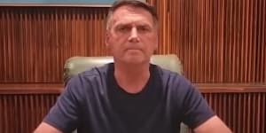 “I know you’re sad. Me too”:Outgoing Brazilian President Jair Bolsonaro addresses protesters via video on November 2. Three weeks later he has filed a request for about half of votes to be annulled.