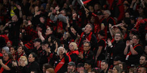 The Essendon faithful in full cry after the stirring win over GWS.