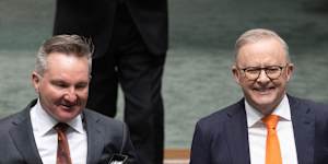 Climate Change and Energy Minister Chris Bowen and Prime Minister Anthony Albanese.