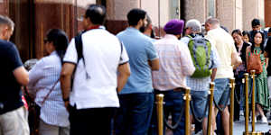 Got left behind in the gold rush? People queue outside an ABC Bullion store in Sydney this week.