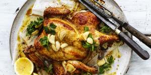Adam Liaw's garlic butter roast chicken