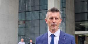 Lee Lovell outside the Supreme Court in Brisbane on Friday.