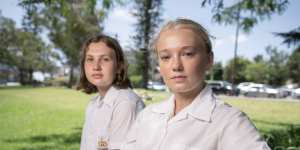 Randwick Girls High School captains Ruby Borer and Chelsea Evans.