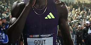 Gout Gout after Saturday night’s race.