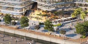 Mirvac has lodged revised plans to overhaul the Harbourside shopping centre at Darling Harbour. 