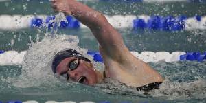 Lia Thomas competes in the 500m freestyle finals at the NCAA Championships in March.