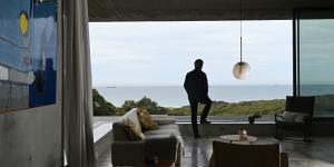 Architect James Stockwell in Bunkeren,a home he designed in Newcastle. 