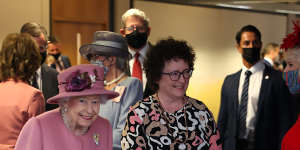 The Queen,Elin Jones and Camilla,the Duchess of Cornwall,moments before their conversation. 