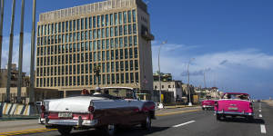 The US embassy in Havana,Cuba. The Pentagon confirmed that a senior Defence official who attended last year’s NATO summit in Lithuania had symptoms similar to those reported by US officials who have experienced Havana syndrome.