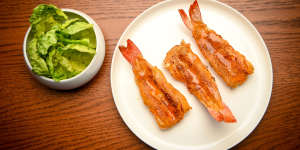 Grilled king prawns.