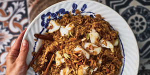 Choose a firm white fish for this pilaf.