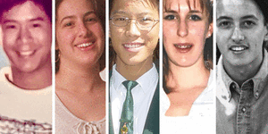Now and then:Roger Chen,Lyria Bennett,Eddie Woo,Melissa James and Dave Sharma.