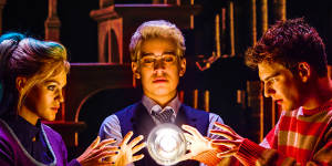 Jessica Vickers as Delphi Diggory,Nyx Calder as Scorpius Malfoy and Ben Walter as Albus Potter in the reimagined production.