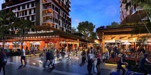 An artist's impression of the proposed town centre at Frenchs Forest.
