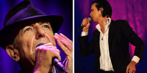 For music with melancholy,no look further than Leonard Cohen and Nick Cave.