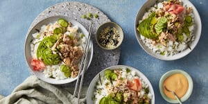 RecipeTin Eats’ spicy tuna sushi roll bowls.