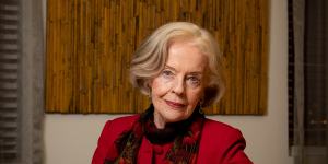 Former governor-general Quentin Bryce in her Queensland University of Technology office,2020.