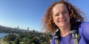 Reporter Helen Pitt atop the Opera House.