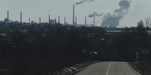 The Avdiyivka coke plant in Ukraine,which included a power plant supplying heat to the city,that was hit by rockets. 