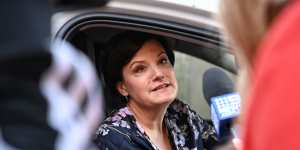 NSW Opposition leader Jodi McKay leaving home on Tuesday.