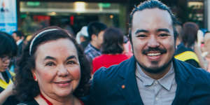 TV food personality Adam Liaw and his mum,Dr Joyce Hill,AM.