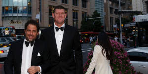 Hollywood film producer Brett Ratner and James Packer together in Sydney in 2013.