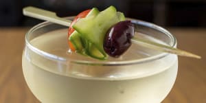 The Greek salad martini at Capers in Thornbury.