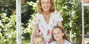 Lady Burrell and grandchildren Connie and Camilla at Rosemont.