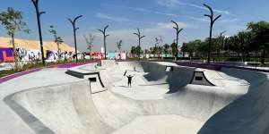 Palmer at the Aljada skate park he helped design in the UAE.