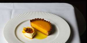 Passionfruit tart is on the menu at the bistro.