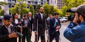 Nick Kyrgios arriving at ACT Magistrates Court on Friday.