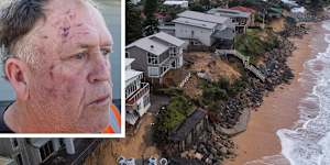 Warren Hughes and the Wamberal shoreline.