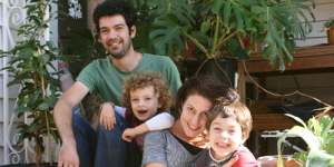 Philippe and Miranda Moreira at home with their sons in 2008.